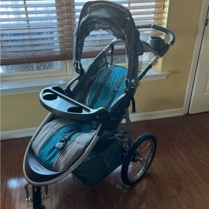 Teal and Gray Kids Stroller